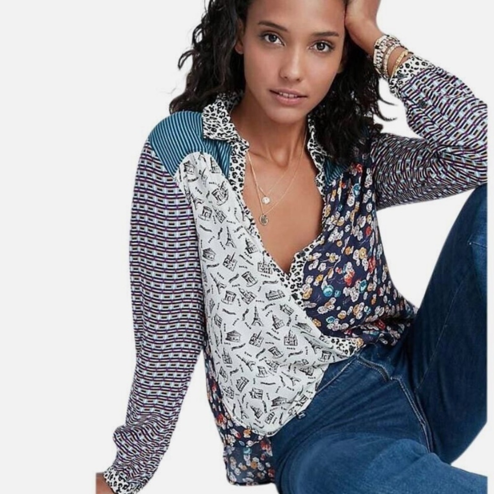 Maeve Fern button down mixed print ✨ - Picture 7 of 8